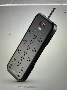 01202-1406ba Kmc Kmc-12 Power Outlet 8ft Cord Surge Protector Strip S1
