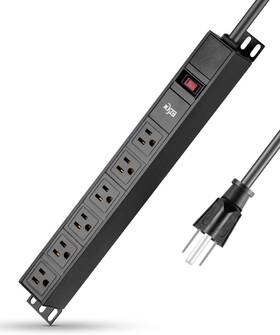 Kmc 744110248609 6-outlet Metal Power Strip Surge Protector Mounting Brackets 6 Foot