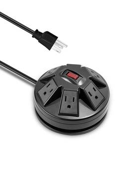 Kmc 908923404230 6-outlet Surge Protector Power Strip With 2 Usb 2.4a Overload Protection