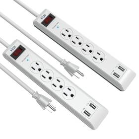 Kmc 934986296390 4-outlet Surge Protector Power Strip 2 Pack