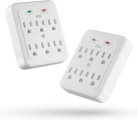 Kt-30620 Kmc Wall Surge Protector 980 Joule 6-outle Plug Adapter 2 Pack White