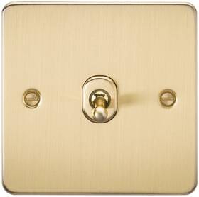 Fp1t0gbb Knightsbridge Flatplate 1g 2-way Light Toggle Switch Brushed Brass