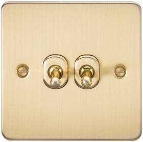 Fp2t0gbb Knightsbridge Flatplate 2g 2-way Toggle Switch Brushed Brass