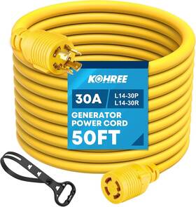 L14-30 Kohree 300481428639 Nema Generator Cord 30 Amp 4 Prong 50ft Heavy Duty Usa