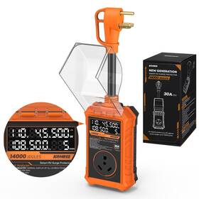 Kr6493c-ko-us-fba Kohree Rv Surge Protector 30 30a 14000 Joules Orange Real-time Display