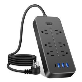 Kukzau 037936299062 Power Strip Surge Protector- 6 Ac Outlets And 4 Usb Charging Ports 1 C Lo