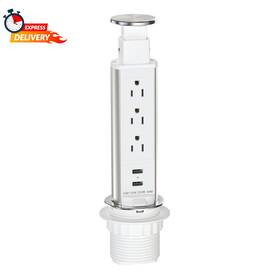 Kungfuking 313031112186 Pop Up Outlet For Countertop Receptacle Power Strip With 3 Ac 2 Usb Port