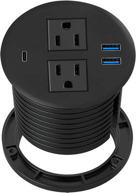Kungfuking 313099914913 Desktop Power Grommet With Pd 20w Usb C Recessed Outlets