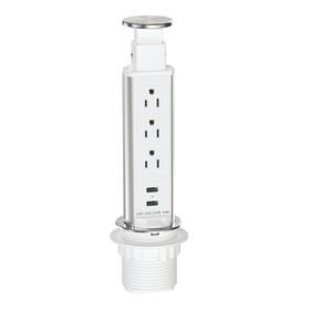 Kungfuking 744110929966 Pop Up Outlet For Countertop Receptacle Power Strip With 3 Ac 2 Usb Port