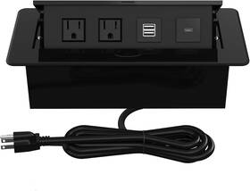 Gs001 Kungfuking Pop Up Power Strip With Pd 30w Usb Ports Recessed Grommet Outlet Hub Conn