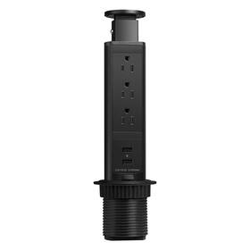 Hu-xi-96 Kungfuking Pop-up Countertop Power Outlet 3ac 2usb Hidden Recessed Pop-out Strip Black