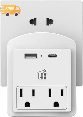 Lax Gadgets 445046549558 Multi-plug Outlet Usb-c Usb-a Surge Protector Compact Design