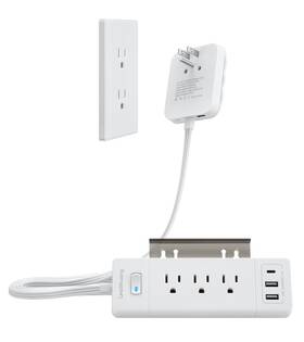 Leadchuang 714855868875 Flat Plug Power Strip With Usb C Wall Charger 6ft Ports 3 O