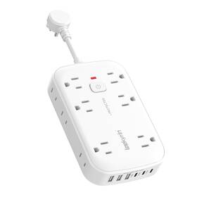Ft-6usb-24w-980j Leekyrin 768825372251 6 Usb 3 C Surge Protector Power Strip - 0.2 White