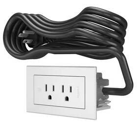 Legrand 445042916934 Radiant 15 Amp White 2-outlet Recessed Furniture Power Strip With 6 Ft. Cord