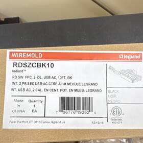 Rdszcbk10 Legrand Power Strip 2 Outlets Usb Ac 10ft Cable Black
