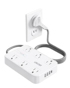 Sk016usjp Lencent 2 Prong Power Strip 3 To Outlet Adapter Two Surge Pro