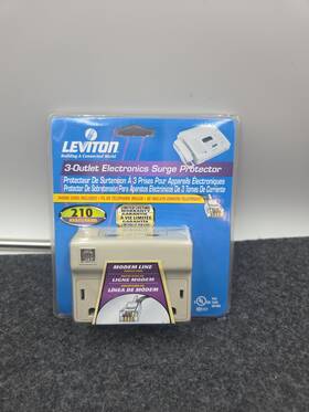 Leviton 045131449090 3-outlet Electronic Surge Protector 15a 125v 1875w
