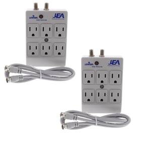 Leviton 078477044100 2 Gray 6-outlet Surge Protector Receptacle Adapters Coaxial Catv 4400-pc