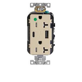 Leviton 078477894095 Heavy-duty Hospital Tamper Resistant Type A-c Usb Charger Receptacles 20 Amp