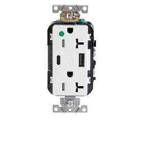 T5833-hgw Leviton 078477894163 Heavy-duty Hospital Grade Tamper Resistant Type A-c Usb Charger R