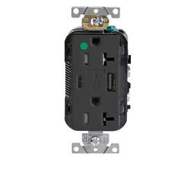 Leviton 078477894194 Heavy-duty Hospital Tamper Resistant Type A-c Usb Charger Receptacles 20 Amp