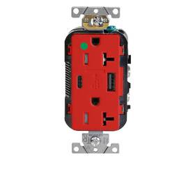 Leviton 078477894224 Heavy-duty Hospital Tamper Resistant Type A-c Usb Charger Receptacles 20 Amp