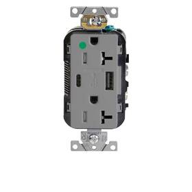 Leviton 078477894231 Heavy-duty Hospital Grade Tamper Resistant Type A-c Usb Charger Receptacles