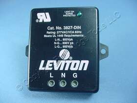 3827-din Leviton Equipment Cabinet Surge Protector Din Rail Mount 277vac