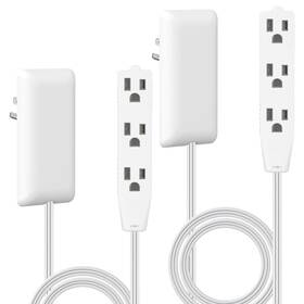 Lider 883951856991 Flat-face Outlet Extender With 3 Receptacles Ultra-thin Wall Plate Plug