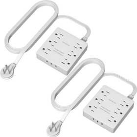 Lider 883951859466 Outlet Extender With 6 Receptacles Usb-a And 2 Usb-c Ultra-thin Flat-pl