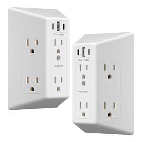Leo-642ac2-w2p Lider 6 Outlet Surge Protector Extender With 20w 4.2a 3 Usb Type A/c Chargers Tamp