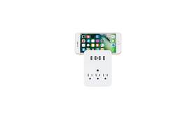 Cpazv00-025 Lifeware Group Llc Surge Protection 3-outlet Extender Usb Wall Charger With 4 Charging Ports