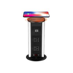 Link2home 810010535917 Automatic Pop Up With 10w Induction Wireless Charger 2 Power Outle