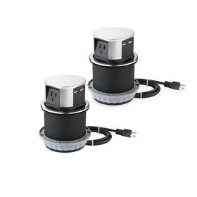 Link2home 810010538895 2 Pack Space Saver Pop Up Outlet With Usb 3 Power Outlets 15a U