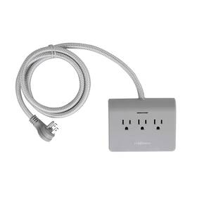 Em-txc202b Link2home Surge Protector 5ft Extension 3 Outlets Strip 4 Ports