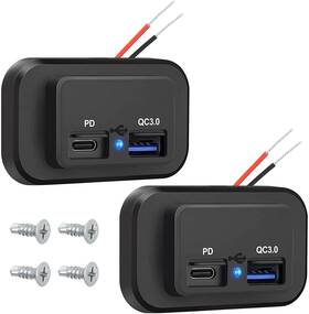 A280470 Linkstyle 2pcs Rv Usb Outlets 18w Qc3.0 Port And 30w C Quick Charge Sock