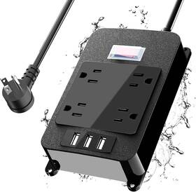 Loitinsy 313114081095 Outlet Extender Waterproof Surge Protector Power Strip 6 Ft Cord Outdoor