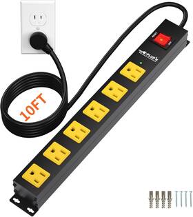 2700j Ltd. 744110518054 Power Strip Surge Protector Heavy Duty Strips With 10ft Long Cord A