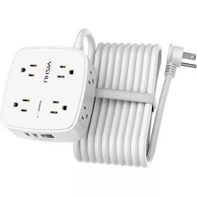1-usb-c Lukyamzn 313031479425 20 Ft. 8-outlets Surge Protector Power Strip With 3-usb And Ports Etl L