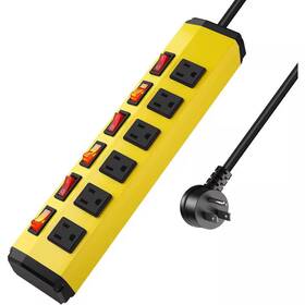 Lukyamzn 313032835831 6 Ft. Metal Heavy-duty Power Strip With Outlets And Individual Switches 120