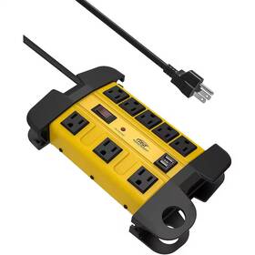Lukyamzn 313035579565 8-outlet Power Strip Surge Protector With 2 Usb Ports And 6 Ft. Extension Cord I