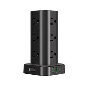 Lukyamzn 313036336358 12-outlet Wireless Charging Power Strip Tower Surge Protector With 10 Ft. Flat P
