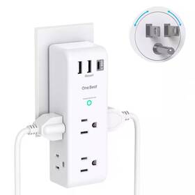 1800j Lukyamzn 313037531585 6-outlet Wall Charger 3-sided Power Strip Surge Protector Outlet Extender