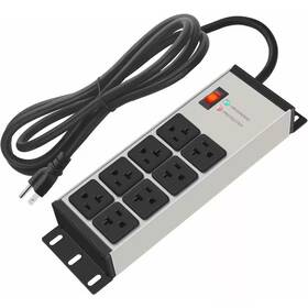 Lukyamzn 313045541576 15 Ft. Metal Heavy Duty Power Strip Surge Protector 20 Amp With 8-outlets Mount