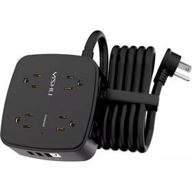 1-usb-c Lukyamzn 313103337370 20 Ft. 8-outlets Surge Protector Power Strip With 3-usb And Ports Etl L
