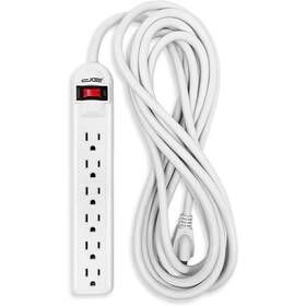 Lukyamzn 313111517504 15 Ft. Extension Cord Surge Protector Power Strip With 6 Outlets Lighted On-of