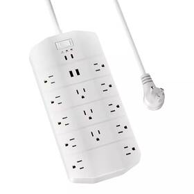 Lukyamzn 445011215211 13-outlet Power Strip Surge Protector With 2 Usb-c Pd 20w And Usb-a 10 Ft. Fl