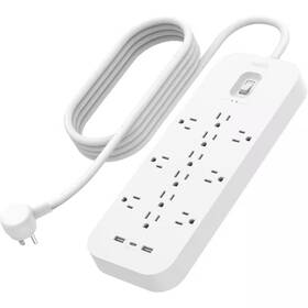 Lukyamzn 445016689628 12-outlet Surge Protector Power Strip With Usb Port 6 Ft Cable And Overload