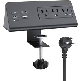 Lukyamzn 445025066021 3-outlet Power Strip Surge Protector With 4-fast Charging Usb Port And 6.56 Ft